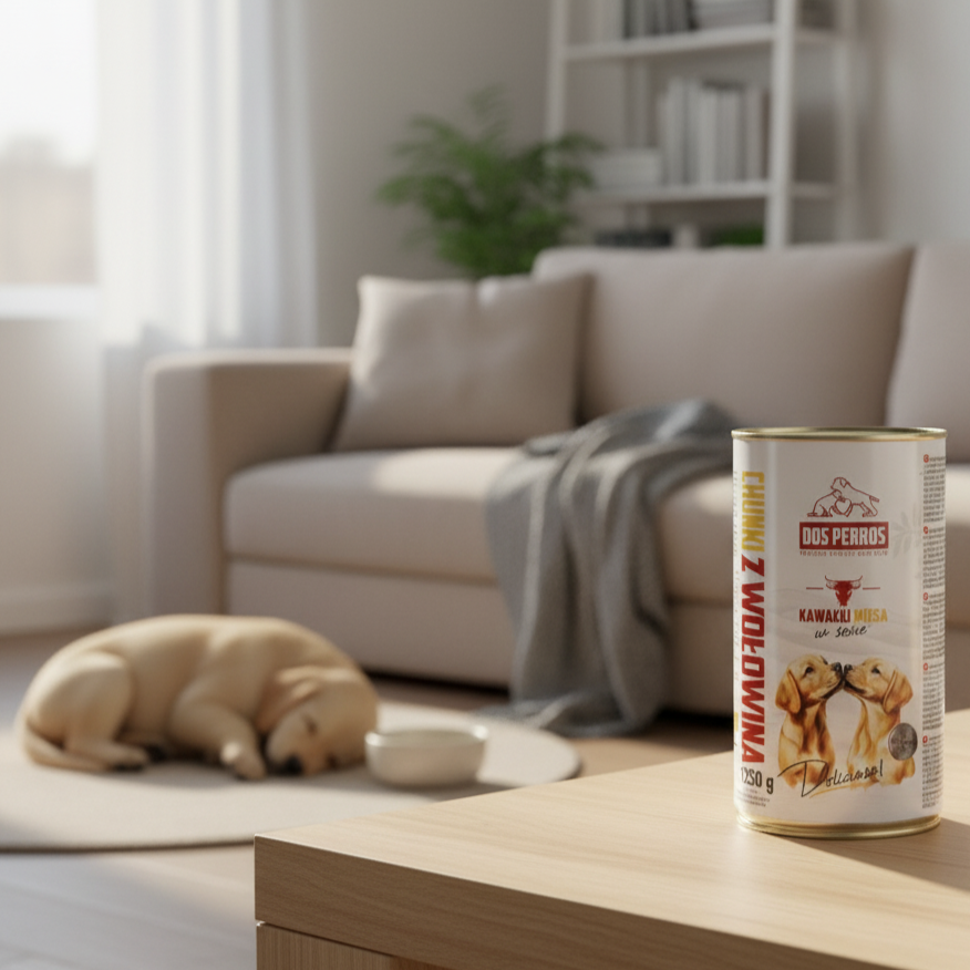 DOS PERROS kawałki mięsa w sosie z WOŁOWINĄ, puszka 6x1250g