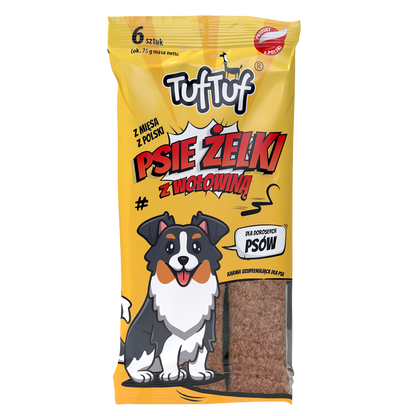 TufTuf psie żelki paski z wołowiną 6szt.