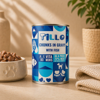 TILLO Chunky Kawałki w sosie dla psa Ryba - puszka 415g