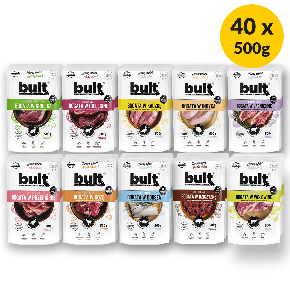 Bult saszetka mielonka Mix smaków Zestaw 40x500g