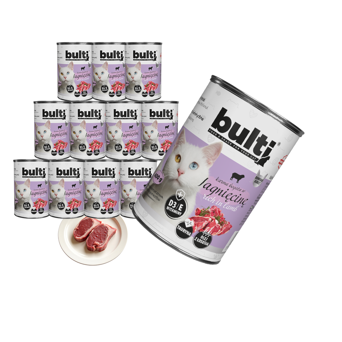 Bulti puszka mielonka z jagnięciną Zestaw 12x400g
