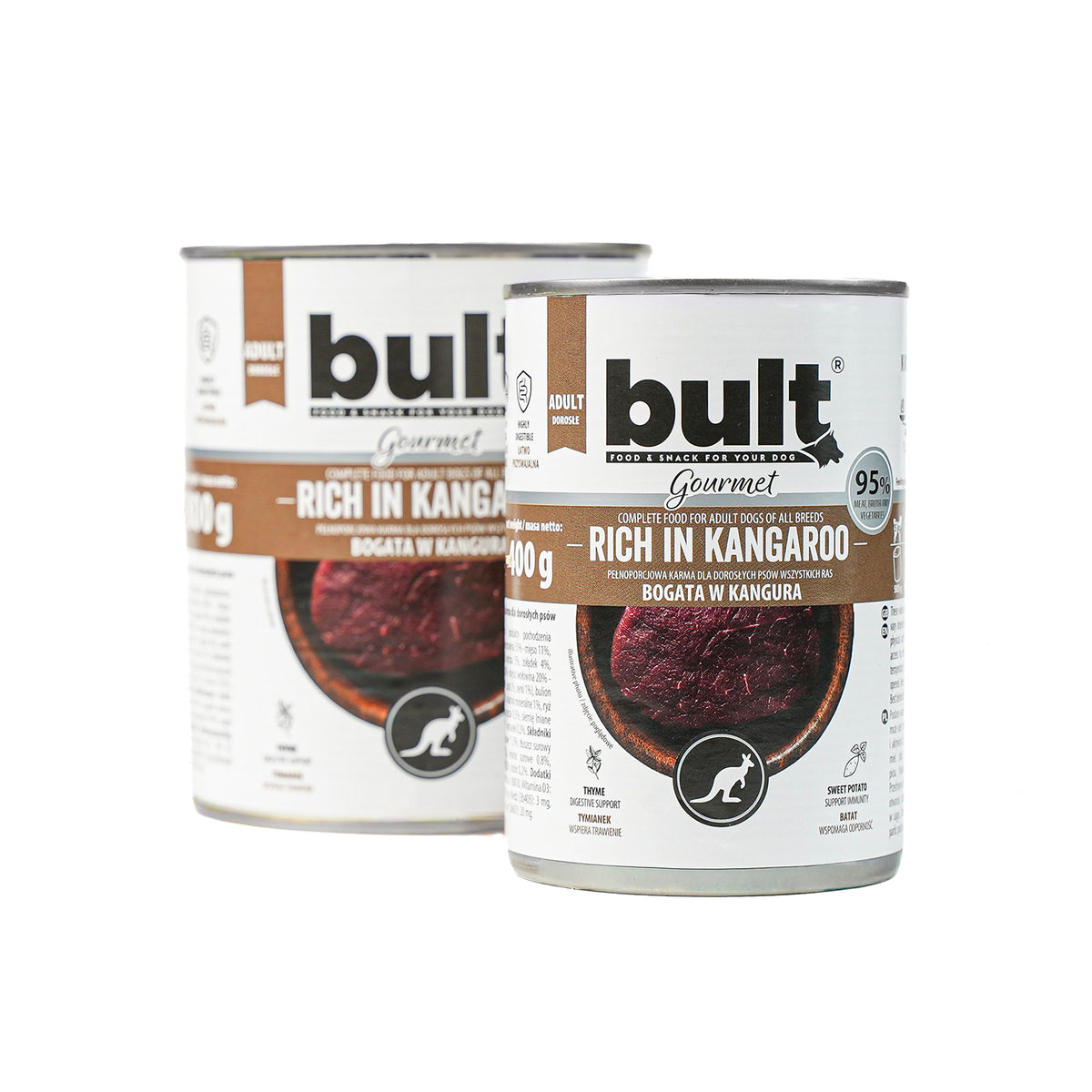 BULT Gourmet mokra karma dla psa Bogata w Kangura puszka 400g