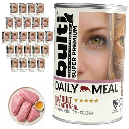 BULTI Daily Meal Adult mokra karma dla kota cielęcina, puszka 24 x 400g