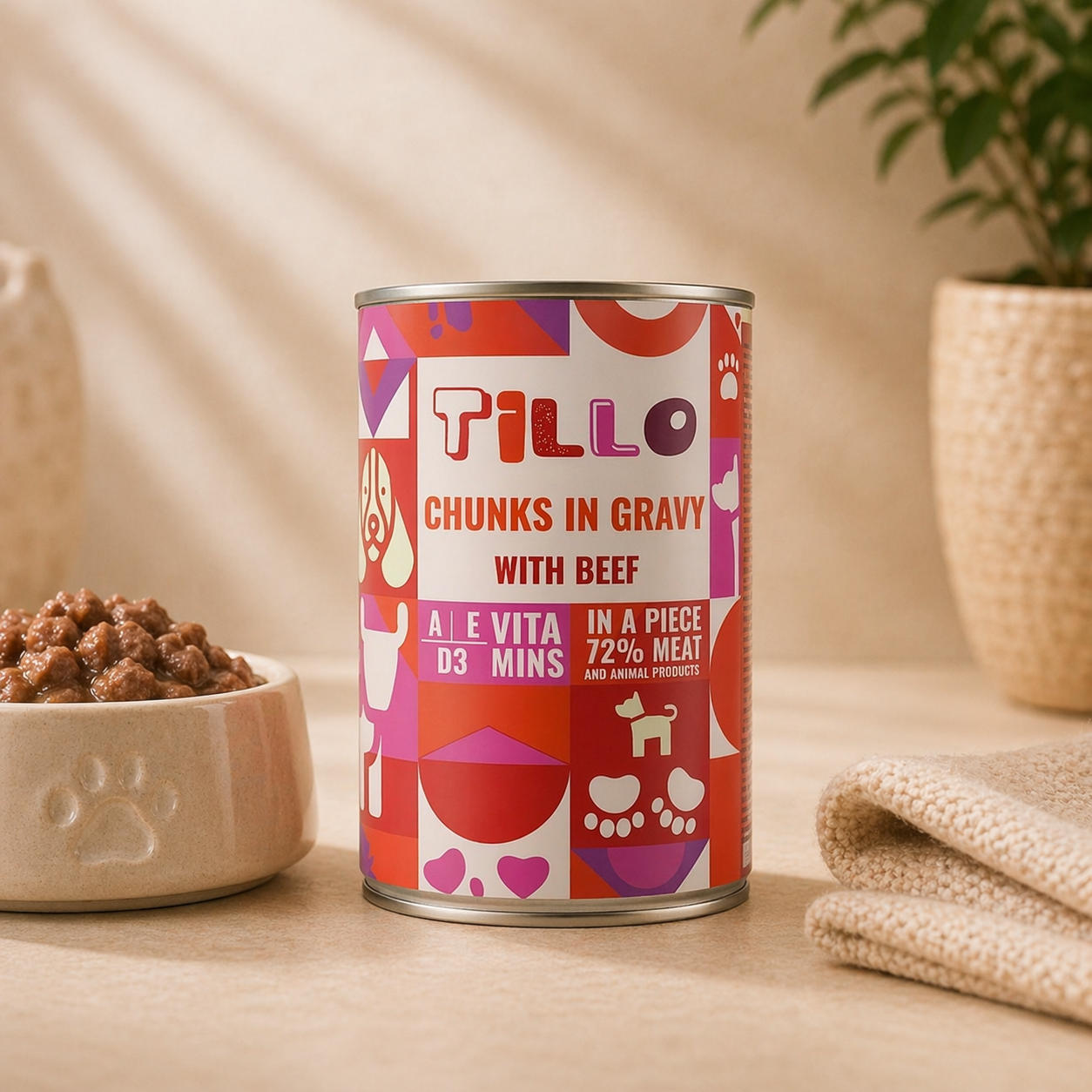 TILLO Chunky Kawałki w sosie dla psa Wołowina - puszka 415g