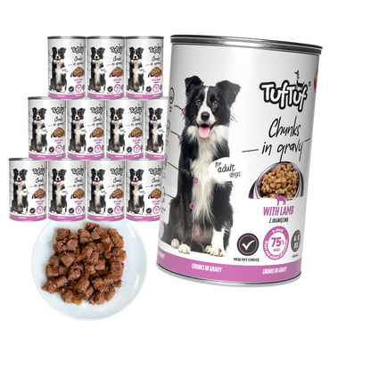 TufTuf puszka kawałki mięsne z jagnięciną 12x415g