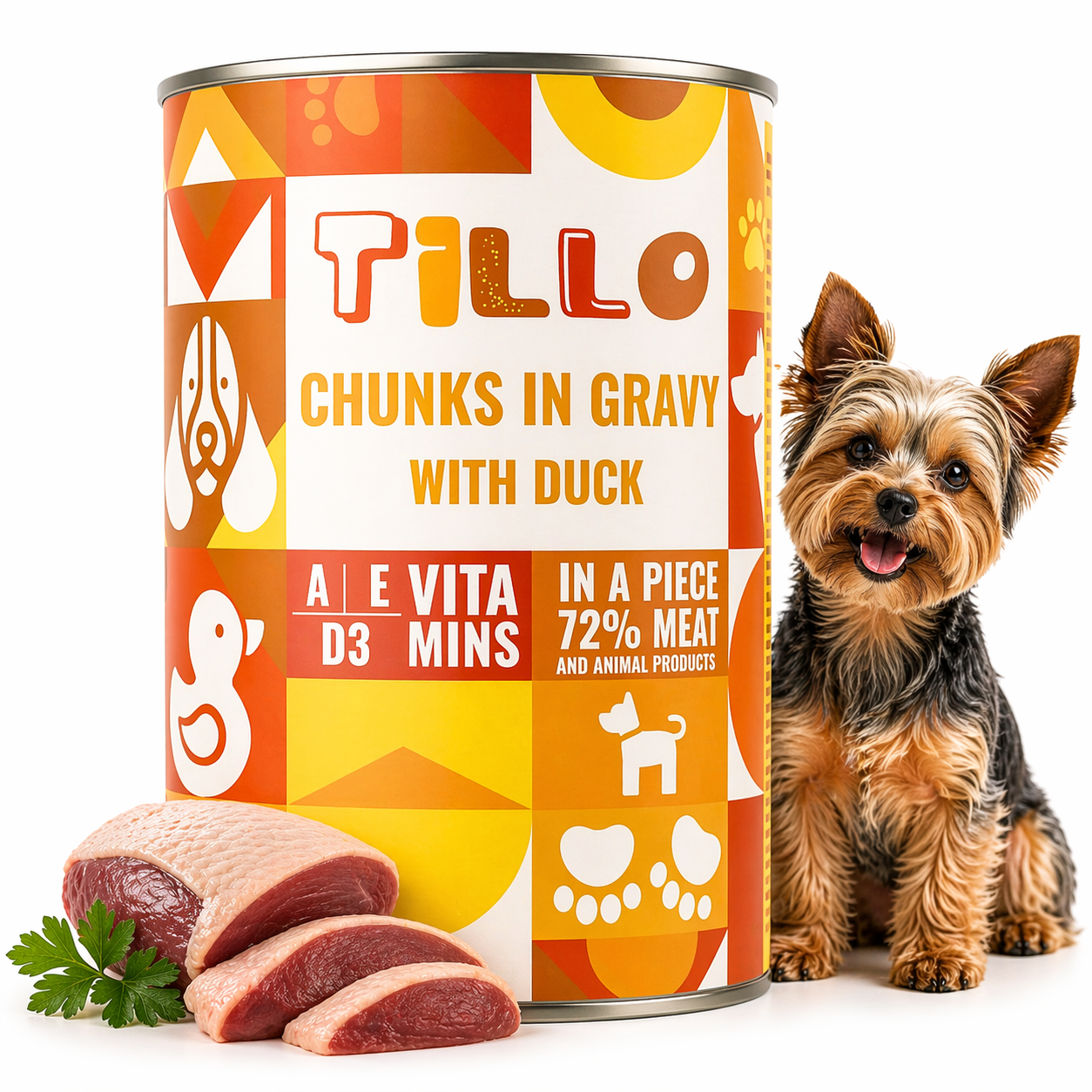 TILLO Chunky Kawałki w sosie dla psa Kaczka - puszka 415g