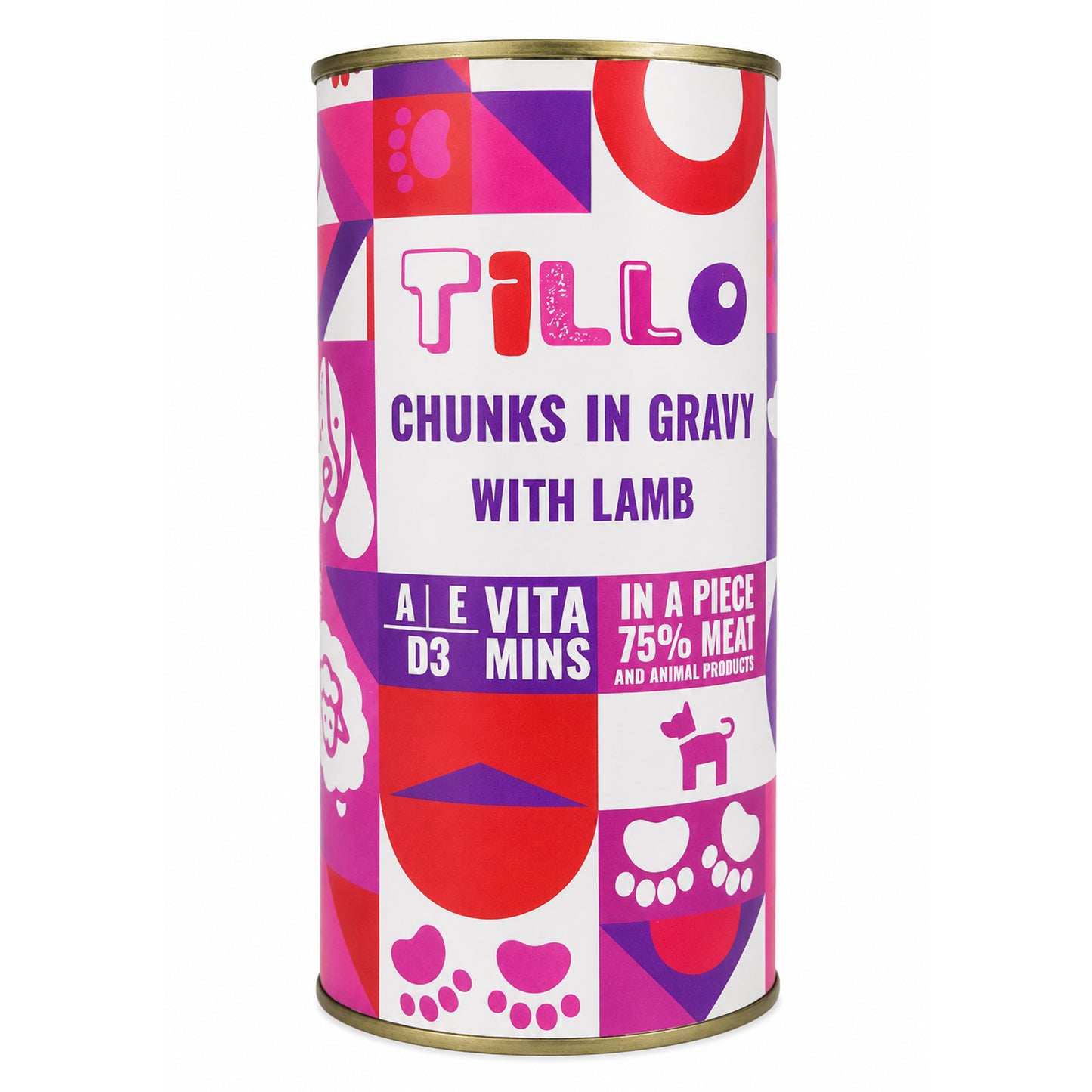 TILLO mokra karma dla psa Jagnięcina puszka 1250g Kawałki w sosie