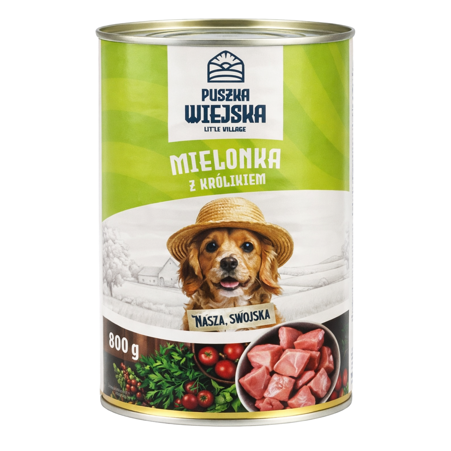 PUSZKA WIEJSKA mielonka dla psa Królik - puszka 800g