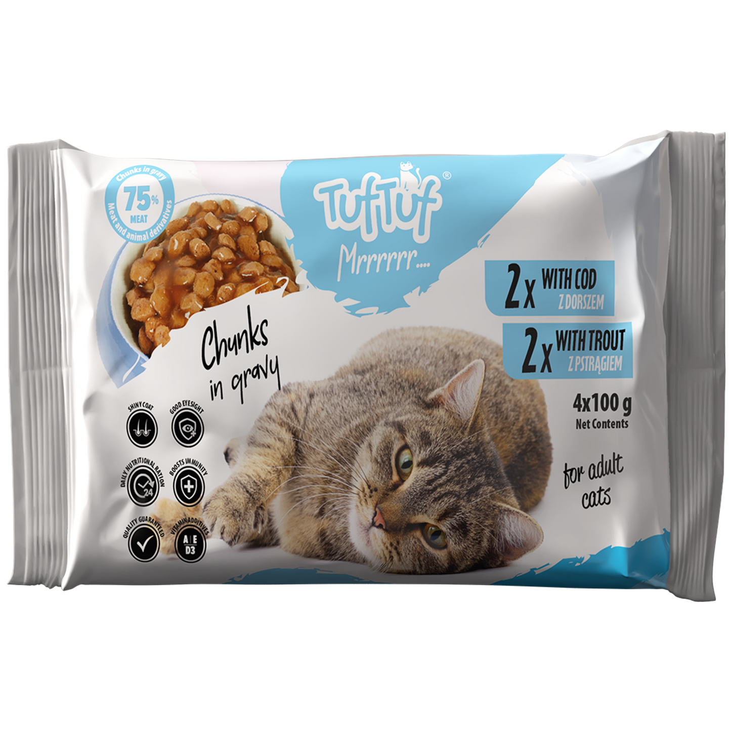 TufTuf mokra karma dla kota 2x100g DORSZ 2x100g PSTRĄG