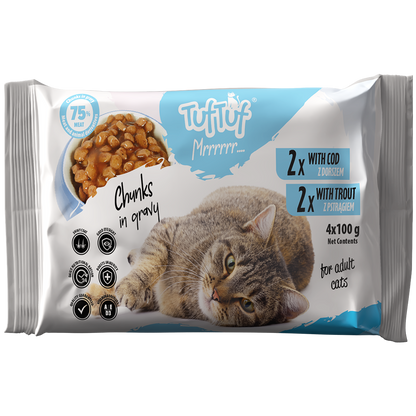 TufTuf mokra karma dla kota 2x100g DORSZ 2x100g PSTRĄG
