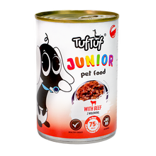 Tuf Tuf Junior pełnoporcjowa dla szczeniąt z wołowiną w sosie 415g