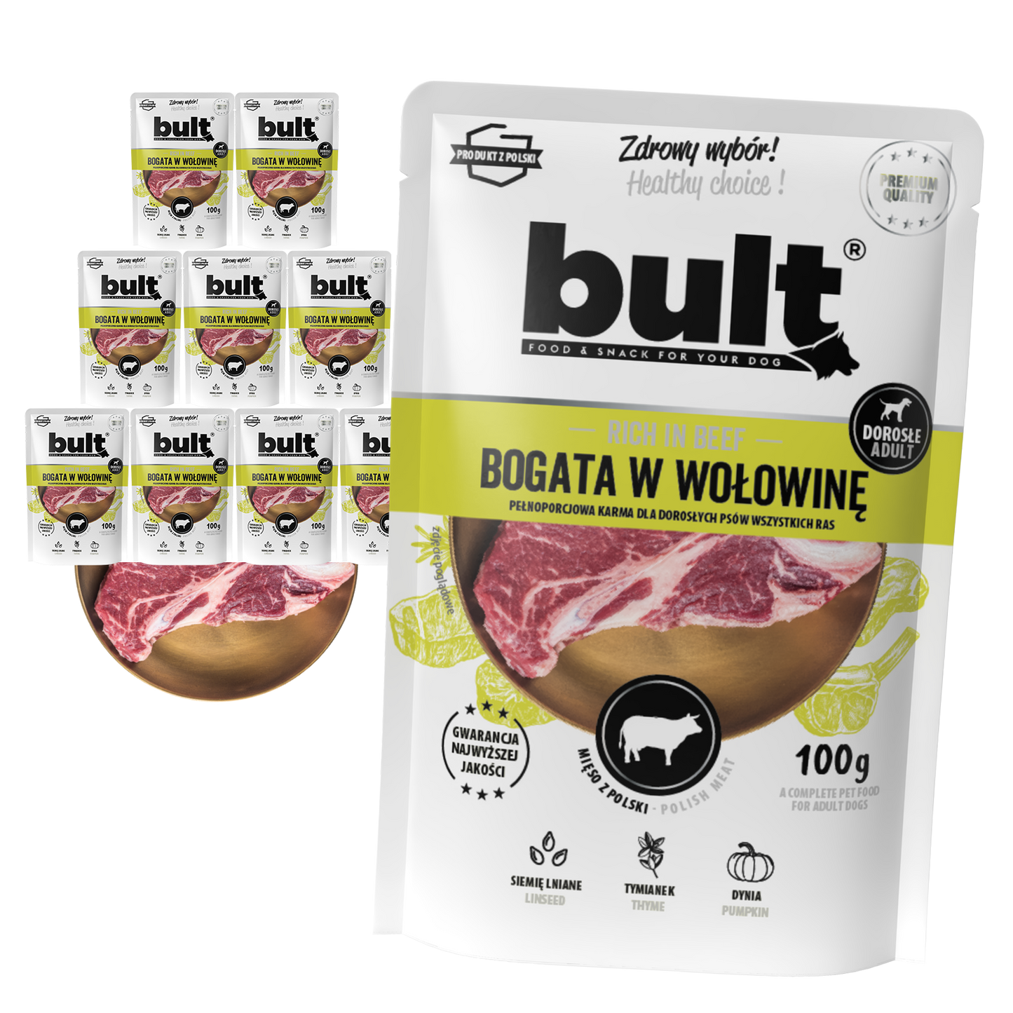 Bult saszetka mielonka bogata w wołowinę Zestaw 10x100g