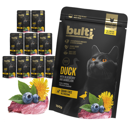 Bulti superfood kaczka z borówką i mniszkiem 10x100g