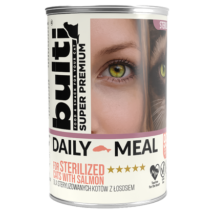 BULTI DAILY MEAL STERILIZED ŁOSOŚ Z KURCZAKIEM - mokra karma dla kota 400g