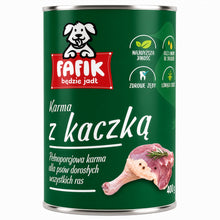 FAFIK mokra karma dla psa Kaczka puszka 400g Pełnoporcjowa