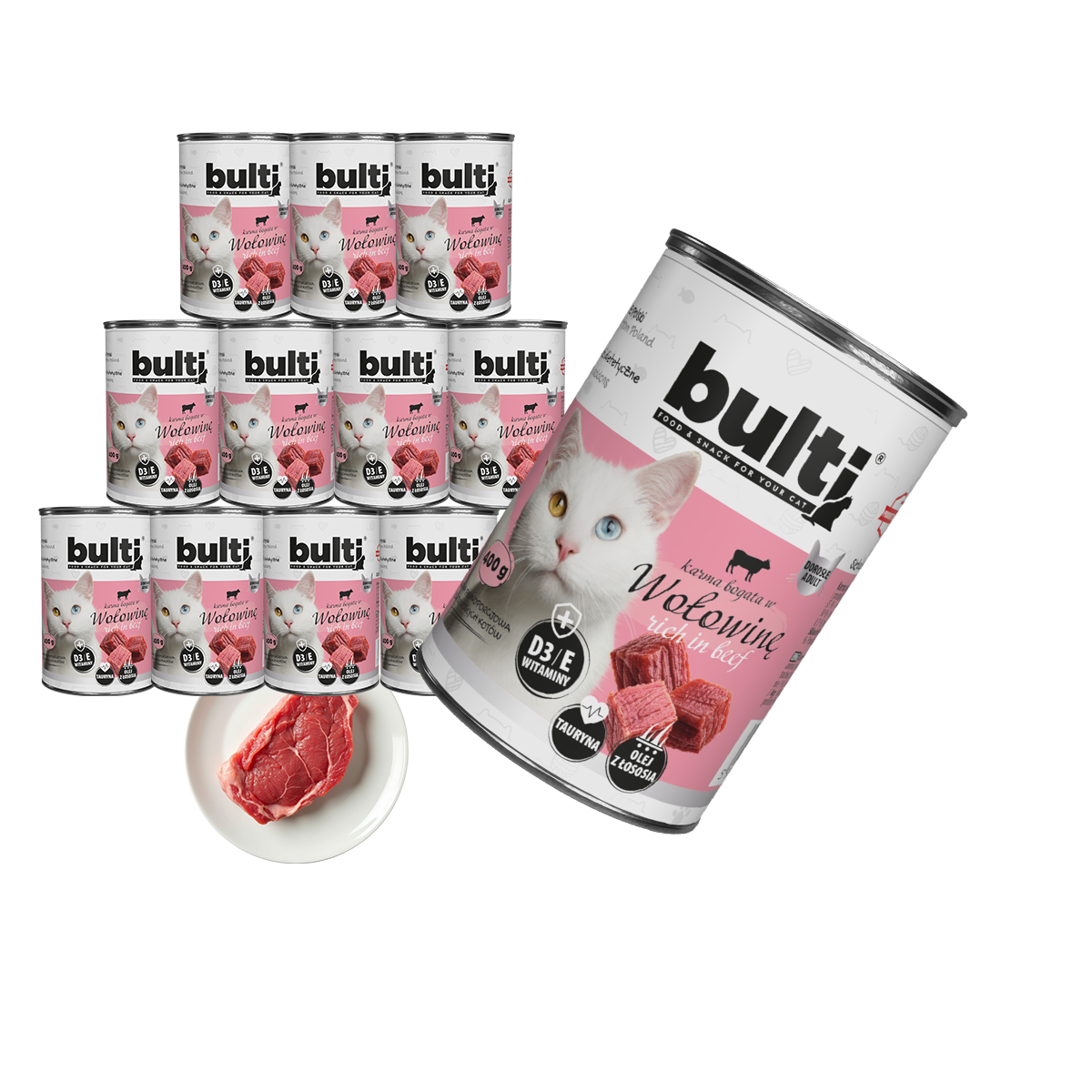 Bulti puszka mielonka z wołowiną Zestaw 12x400g