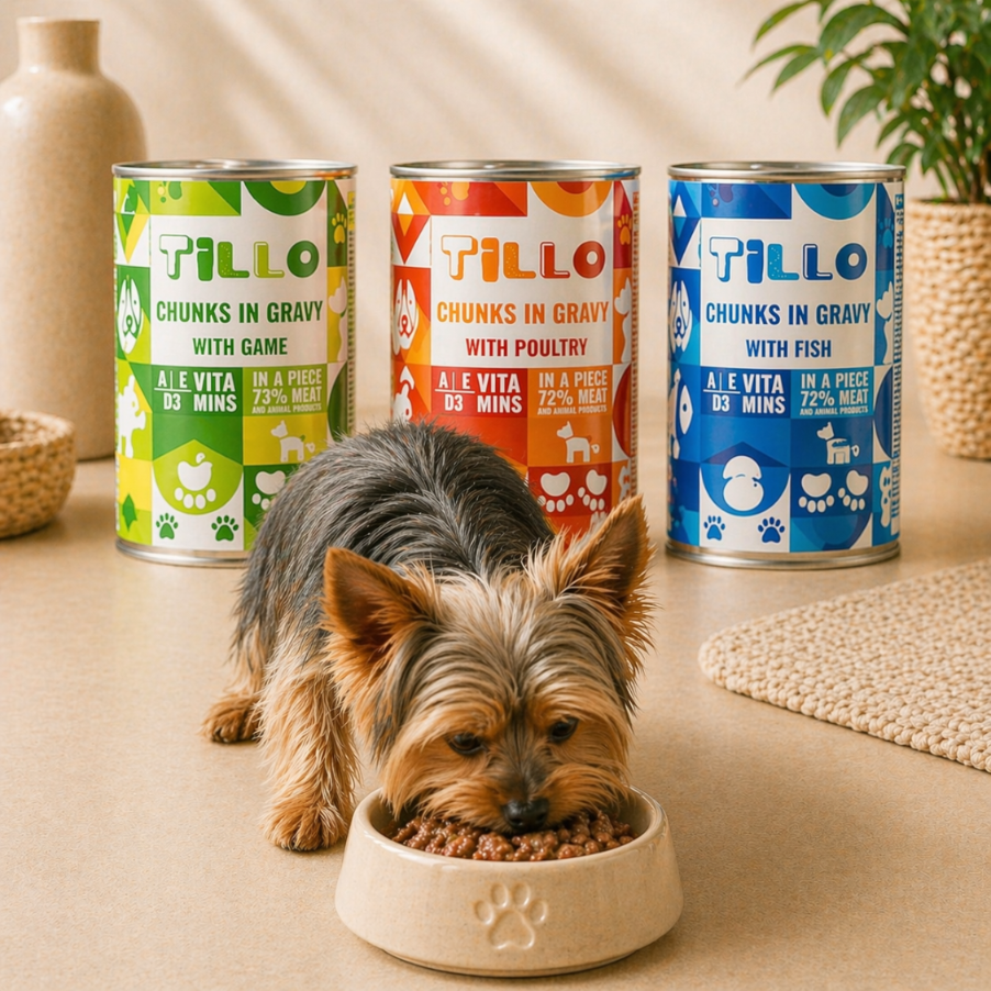 TILLO Chunky Kawałki w sosie dla psa Ryba - puszka 415g