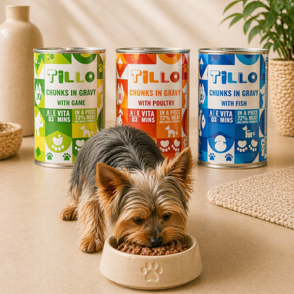 TILLO Chunky Kawałki w sosie dla psa Ryba - puszka 415g