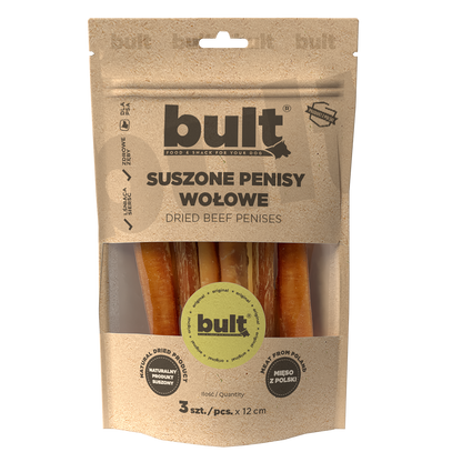 BULT gryzak naturalny dla psa PENISY WOŁOWE 3x12cm