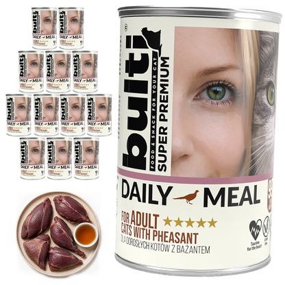BULTI Daily Meal Adult mokra karma dla kota bażant, puszka 12 x 400g
