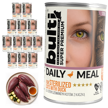 BULTI Daily Meal Sterilized mokra karma dla kota kaczka z kurczakiem, puszka 12 x 400g