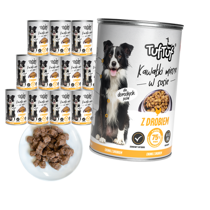 TufTuf puszka kawałki mięsne z drobiem Zestaw 12x415g