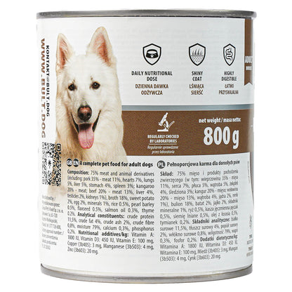 BULT Gourmet mokra karma dla psa Bogata w Kangura puszka 800g
