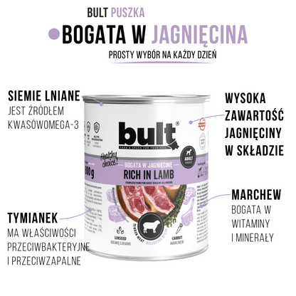 BULT mokra karma dla psa Jagnięcina puszka 800g Pełnoporcjowa