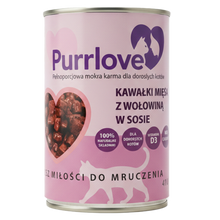 Purrlove kawałki mięsne z wołowiną w sosie 415g