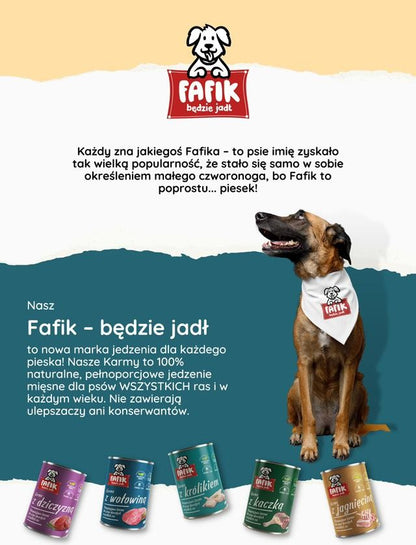 FAFIK mokra karma dla psa Wołowina puszka 400g Pełnoporcjowa