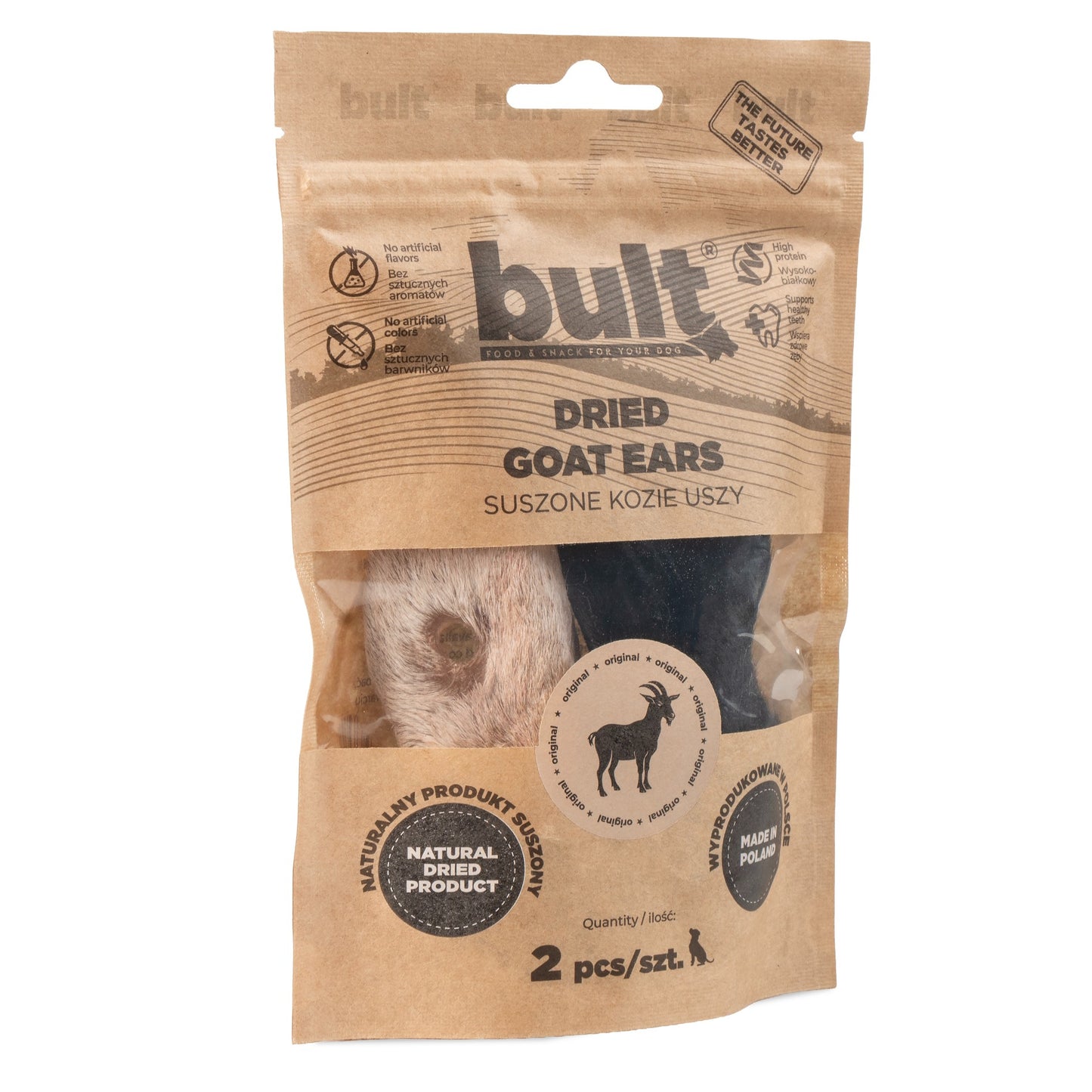 BULT gryzak naturalny dla psa SUSZONE USZY KOZY - 2 szt.