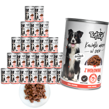 TufTuf puszka kawałki mięsne z wołowiną Zestaw 24x415g