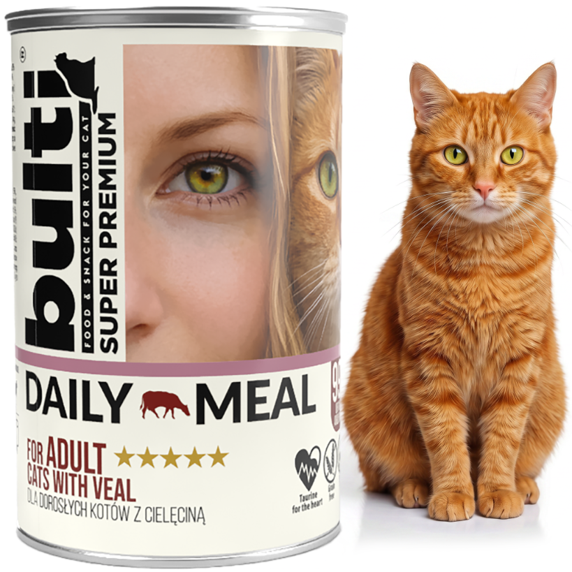BULTI Daily Meal Adult mokra karma dla kota mix smaków, puszka 32 x 400g