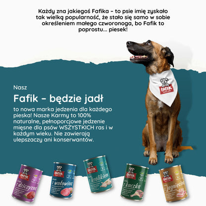FAFIK mokra karma dla psa Dziczyzna puszka 400g Pełnoporcjowa