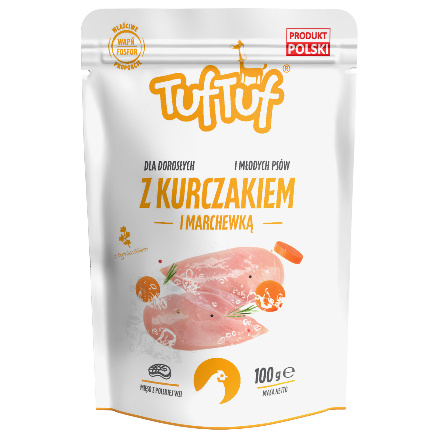 TufTuf MIELONKA KURCZAK MARCHEWKA - saszetka 10x100g