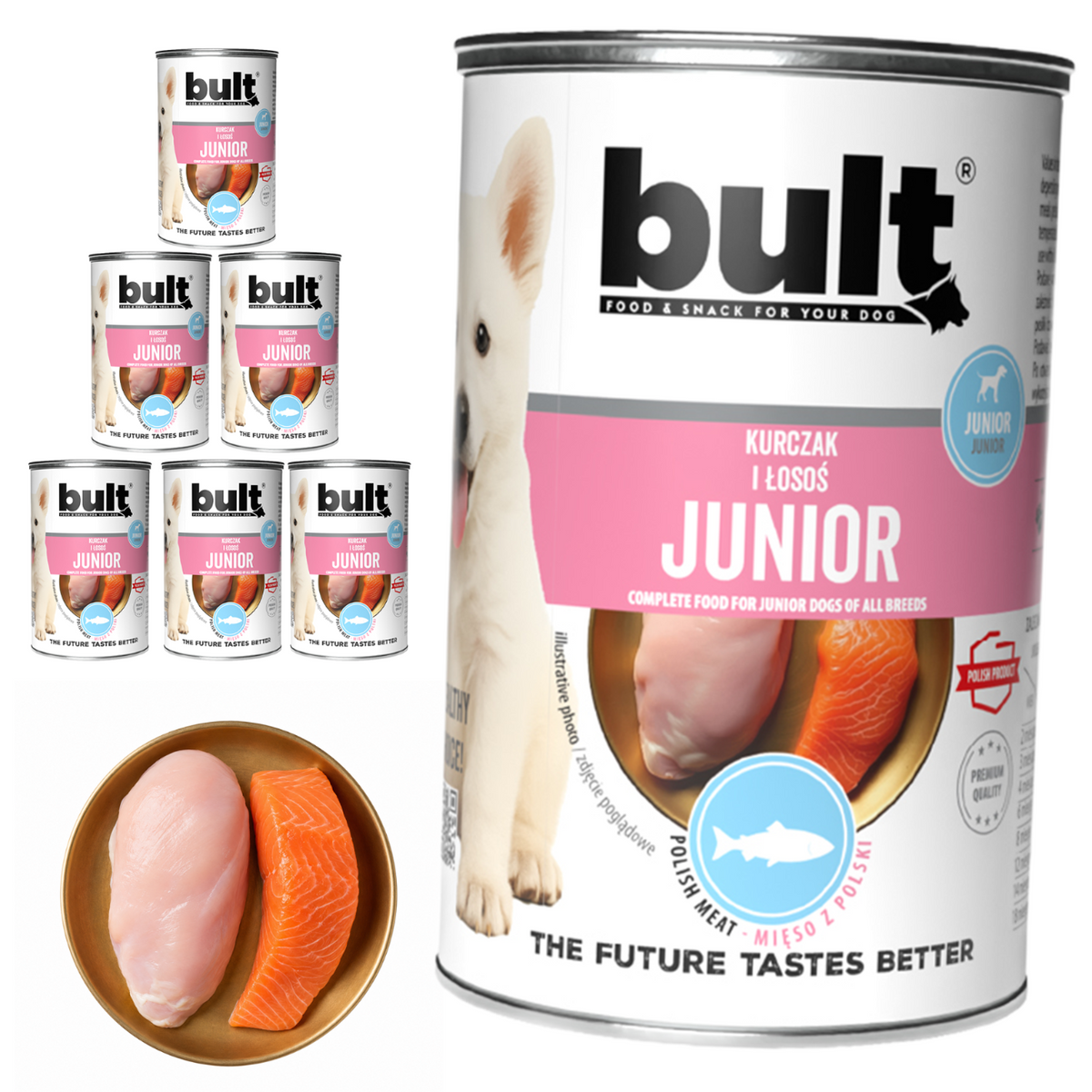 BULT JUNIOR mokra karma dla szczeniąt kurczak z łososiem, puszka 6 x 400g