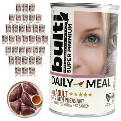 BULTI Daily Meal Adult mokra karma dla kota bażant, puszka 36 x 400g