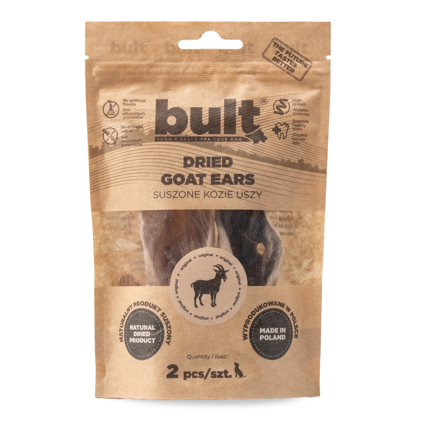 BULT gryzak naturalny dla psa SUSZONE USZY KOZY - 2 szt.