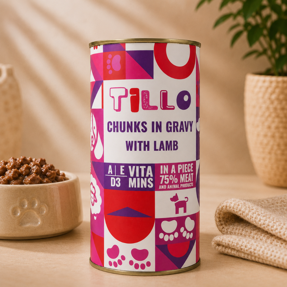 TILLO mokra karma dla psa Jagnięcina puszka 1250g Kawałki w sosie