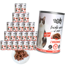TufTuf puszka kawałki mięsne z wołowiną 24x415g