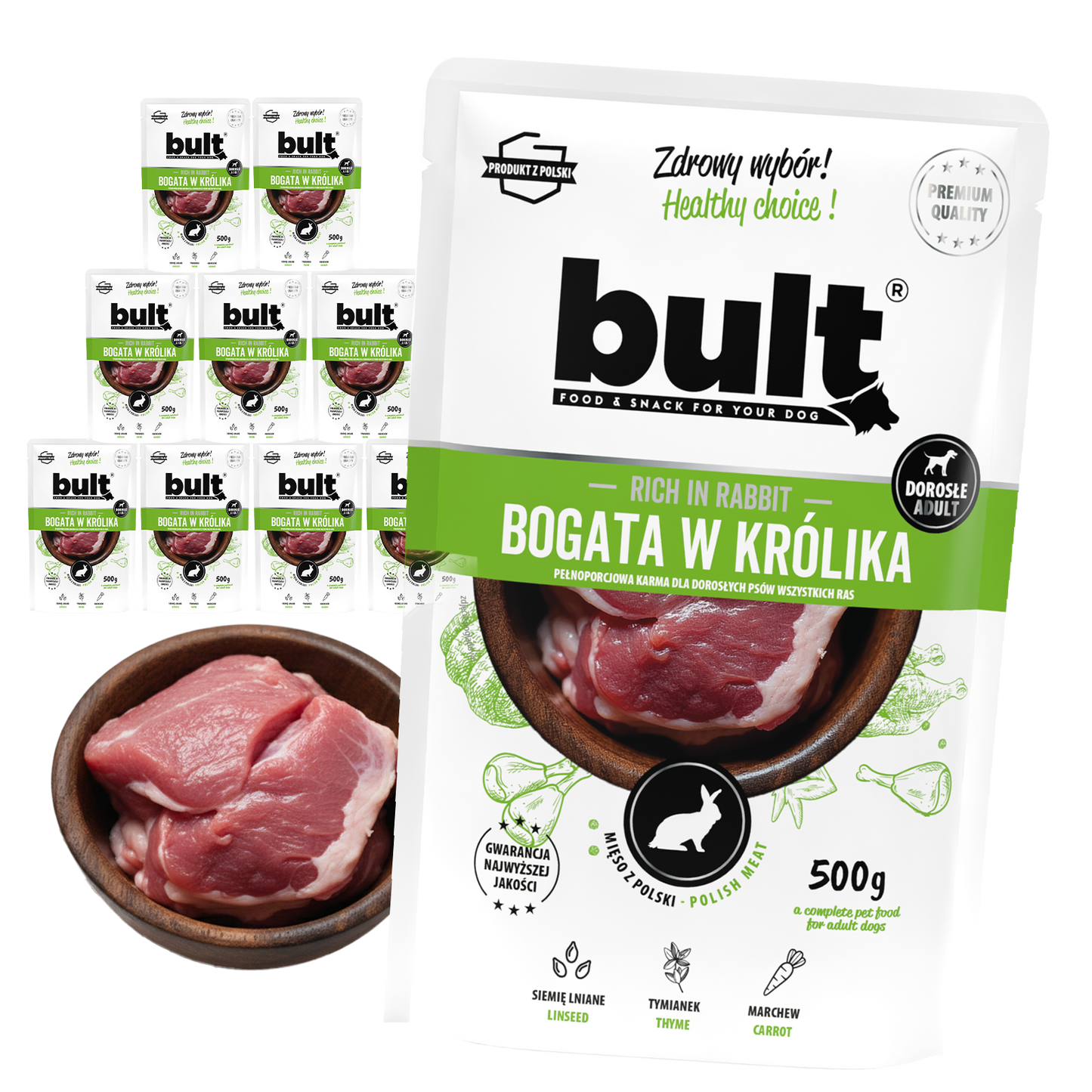 Bult saszetka mielonka bogata w królika 10x500g