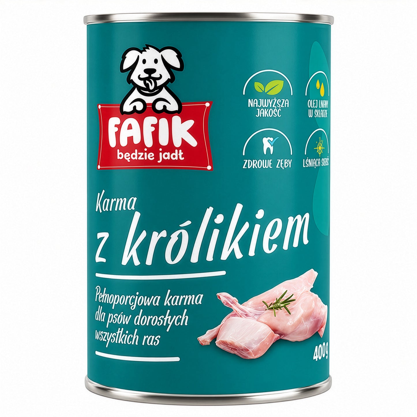 FAFIK mokra karma dla psa Królik puszka 400g Pełnoporcjowa