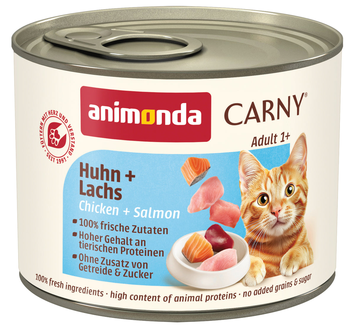 Animonda Carny Adult puszka 200g kurczak i łosoś mokra karma dla kota