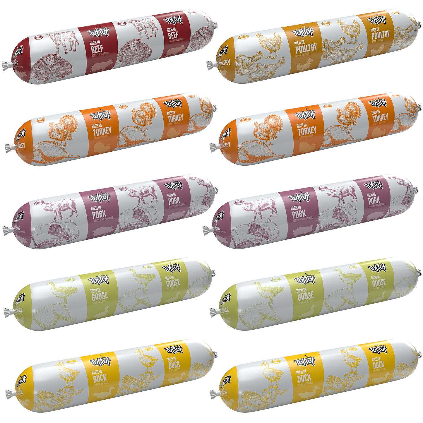 TufTuf – BATON mix smaków mięsnych 10x900g