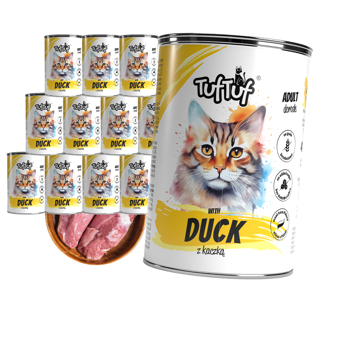 TufTuf puszka mielonka z kaczką Zestaw 12x400g