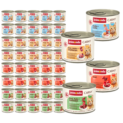 Animonda Carny wet cat food Variety Pack 40x200g can
