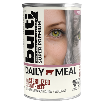 BULTI DAILY MEAL STERILIZED WOŁOWINA Z KURCZAKIEM - mokra karma dla kota 400g