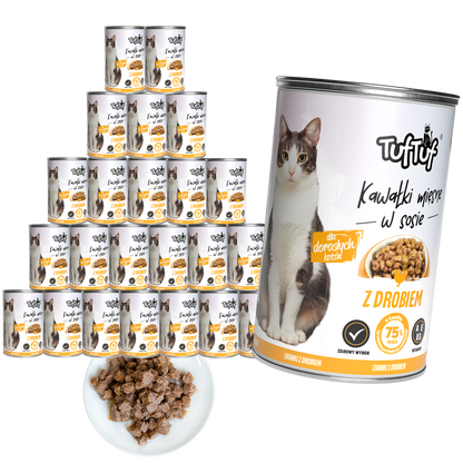 TufTuf puszka kawałki mięsne z drobiem Zestaw 24x415g