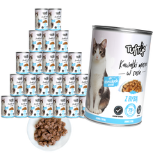 TufTuf puszka kawałki mięsne z rybą Zestaw 24x415g