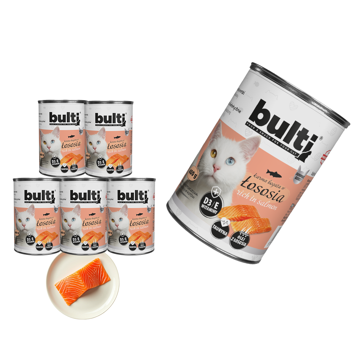 Bulti puszka mielonka z łososiem Zestaw 6x400g